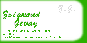 zsigmond gevay business card